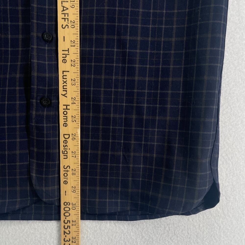 PENDLETON Shirt Mens S Virgin Wool Plaid Flannel Fitted Utility Button Up Blue - Picture 11 of 12